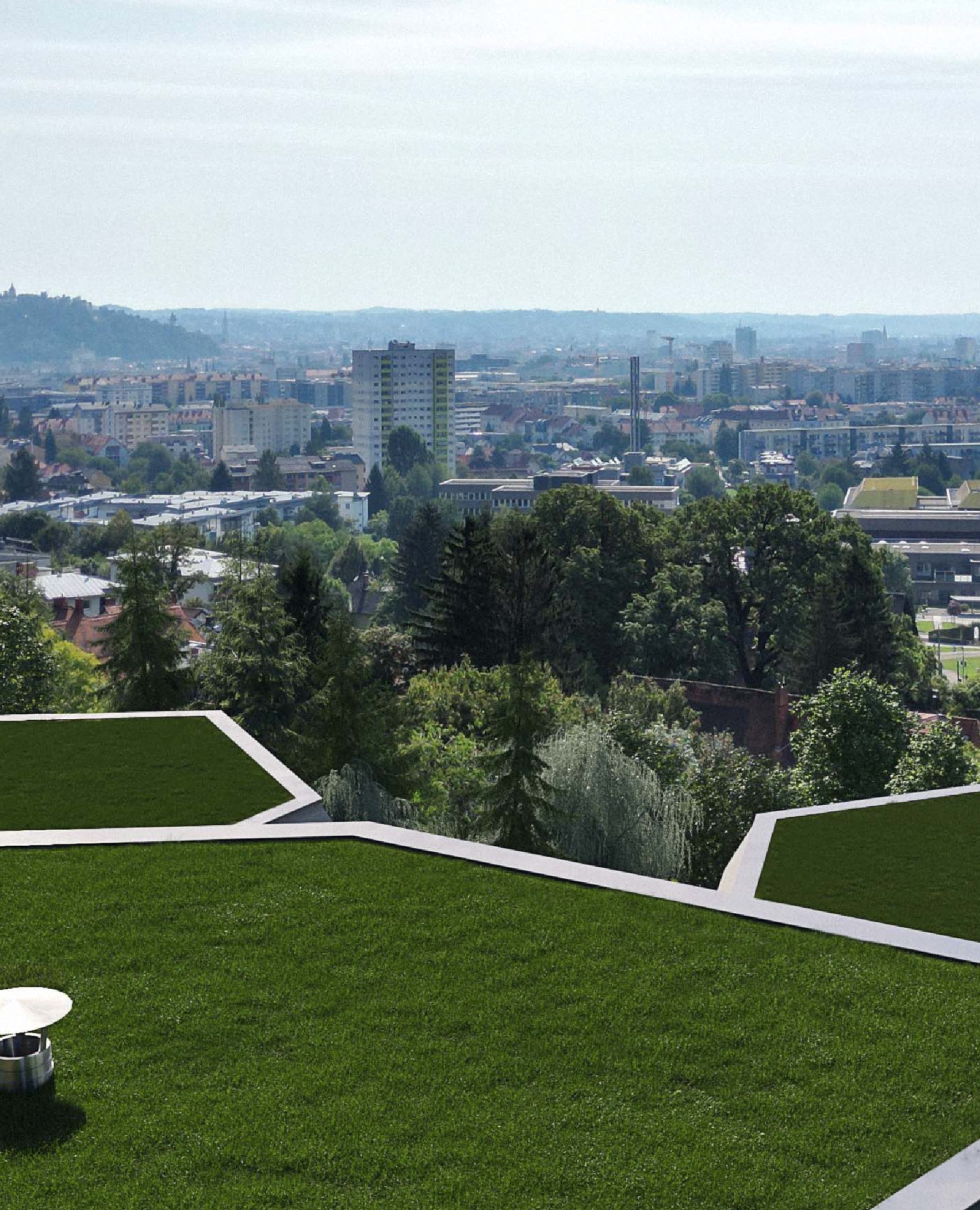 Begrünte Dächer mit Weitblick über Graz – Projekt Weingartenweg